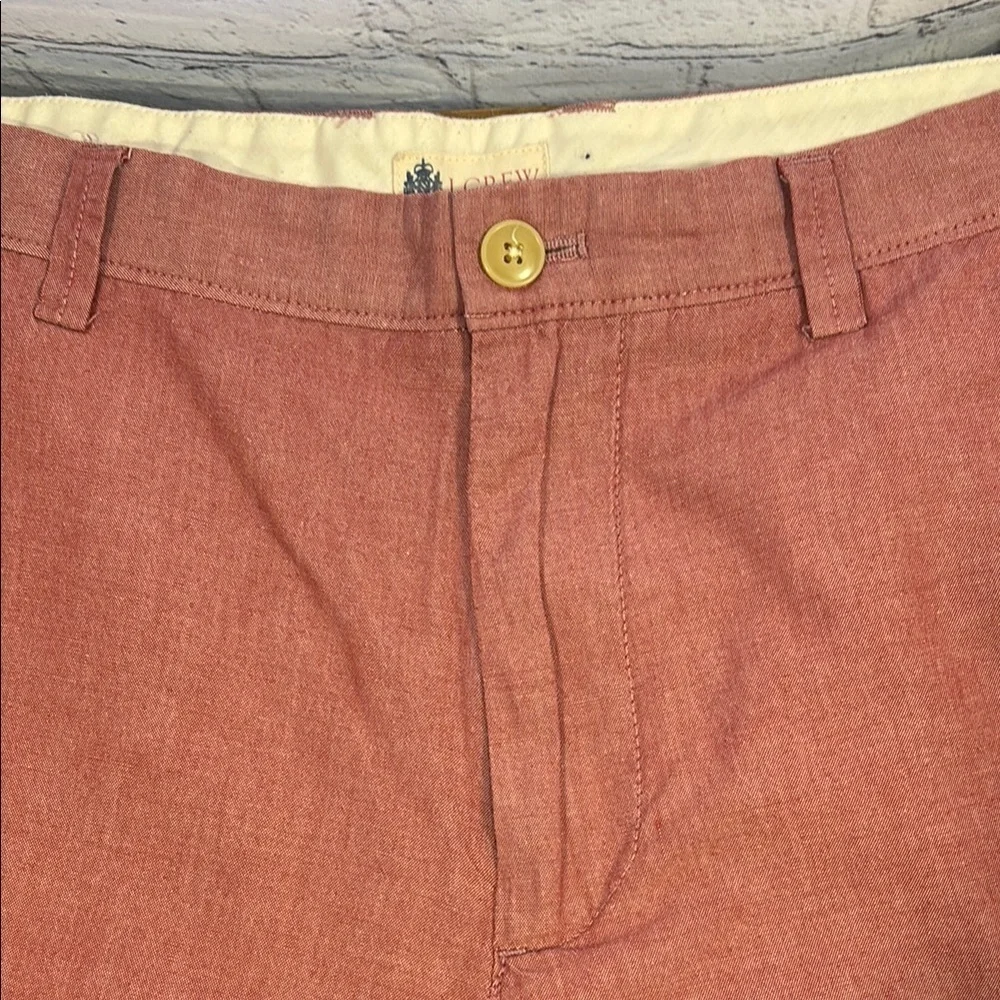 J. Crew Red Flat Front Shorts Lightweight Cotton